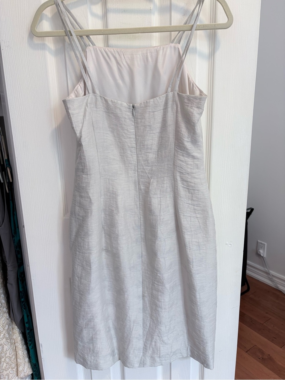 Vintage 1999-2000 Light Gray Spaghetti Strap Midi Dress - Picture 2 of 4